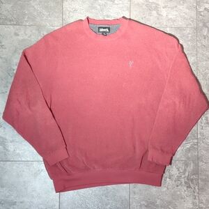 Ashworth Mens L Faded Red Crewneck Sweatshirt Golf Pullover Fleece Lined Logo